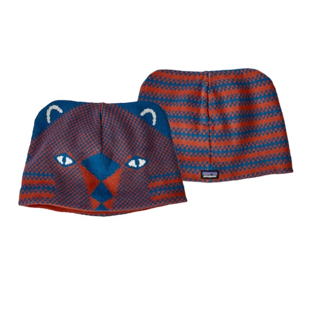 3-6m Baby Patagonia Animal Friends Knit Hat Beanie Cat Bear Red Blue Infant 6m